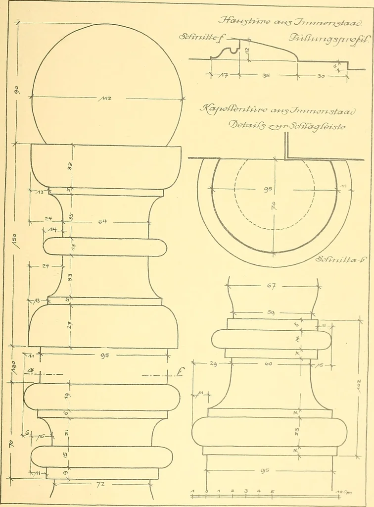 An illustration from Kunsthandwerkliche Details von Bavten vnd deren Einrichtvngen avs der Zeit von 1750-1850, 1911, leaf 76