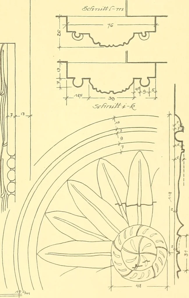An illustration from Kunsthandwerkliche Details von Bavten vnd deren Einrichtvngen avs der Zeit von 1750-1850, 1911, leaf 88
