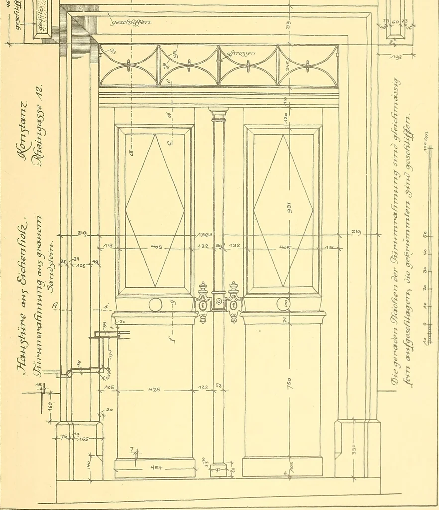 An illustration from Kunsthandwerkliche Details von Bavten vnd deren Einrichtvngen avs der Zeit von 1750-1850, 1911, leaf 94