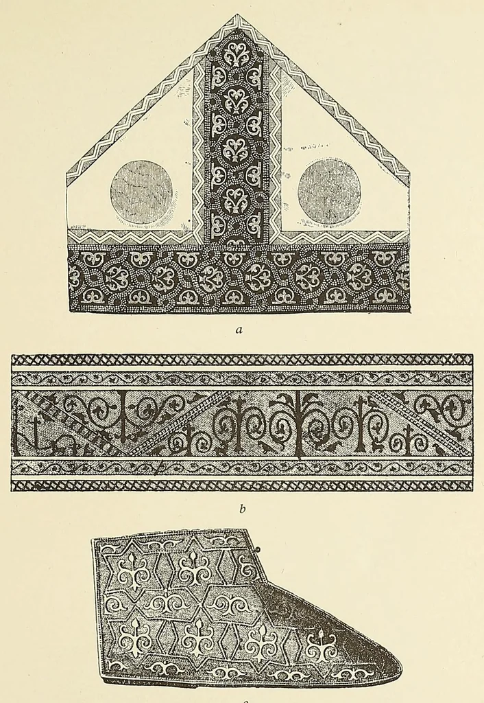 An illustration from Künstlerische Entwicklung der Weberei und Stickerei innerhalb des europäischen Kulturkreises vonder spätantiken Zeit bis zum Beginne des XIX. Jahrhundertes, mit Ausschluss der Volkskunst, 1904, leaf 161