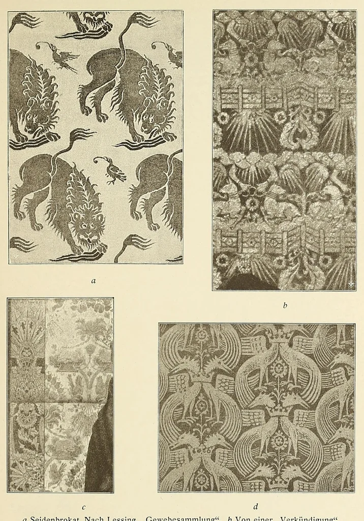 An illustration from Künstlerische Entwicklung der Weberei und Stickerei innerhalb des europäischen Kulturkreises vonder spätantiken Zeit bis zum Beginne des XIX. Jahrhundertes, mit Ausschluss der Volkskunst, 1904, leaf 109