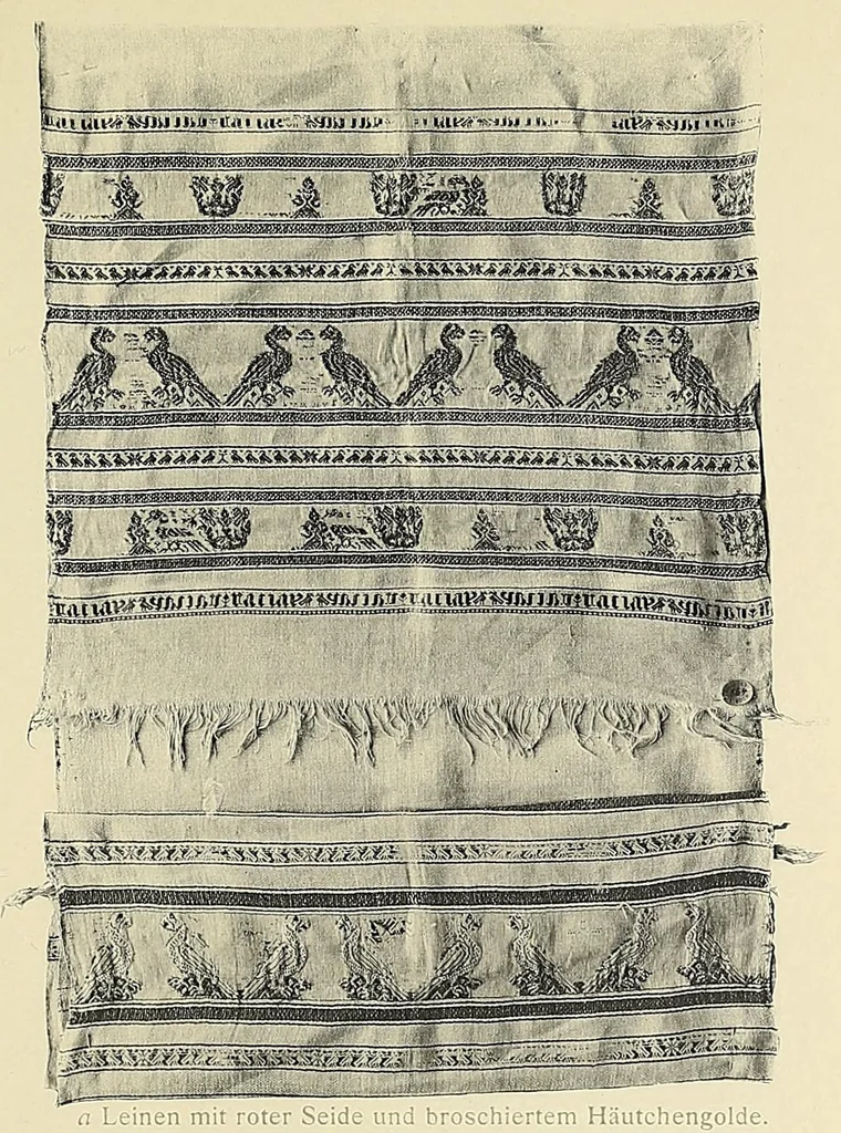 An illustration from Künstlerische Entwicklung der Weberei und Stickerei innerhalb des europäischen Kulturkreises vonder spätantiken Zeit bis zum Beginne des XIX. Jahrhundertes, mit Ausschluss der Volkskunst, 1904, leaf 161