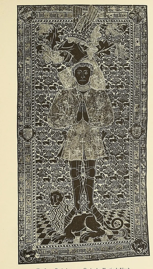 An illustration from Künstlerische Entwicklung der Weberei und Stickerei innerhalb des europäischen Kulturkreises vonder spätantiken Zeit bis zum Beginne des XIX. Jahrhundertes, mit Ausschluss der Volkskunst, 1904, leaf 99