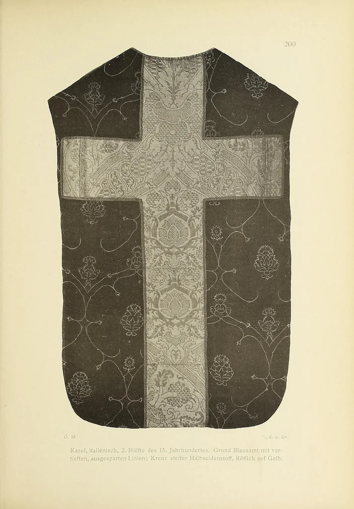An illustration from Künstlerische Entwicklung der Weberei und Stickerei innerhalb des europäischen Kulturkreises vonder spätantiken Zeit bis zum Beginne des XIX. Jahrhundertes, mit Ausschluss der Volkskunst, 1904, leaf 115