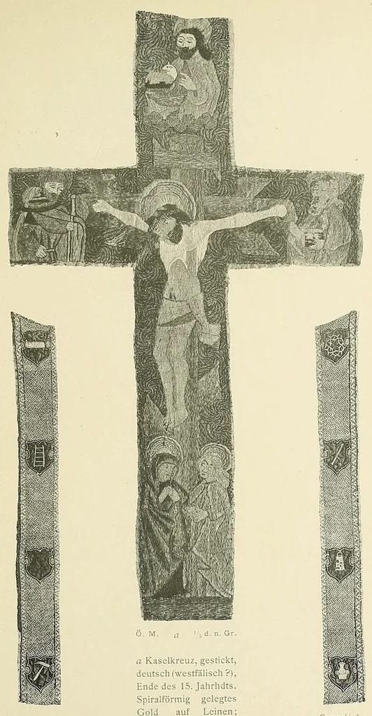 An illustration from Künstlerische Entwicklung der Weberei und Stickerei innerhalb des europäischen Kulturkreises vonder spätantiken Zeit bis zum Beginne des XIX. Jahrhundertes, mit Ausschluss der Volkskunst, 1904, leaf 83