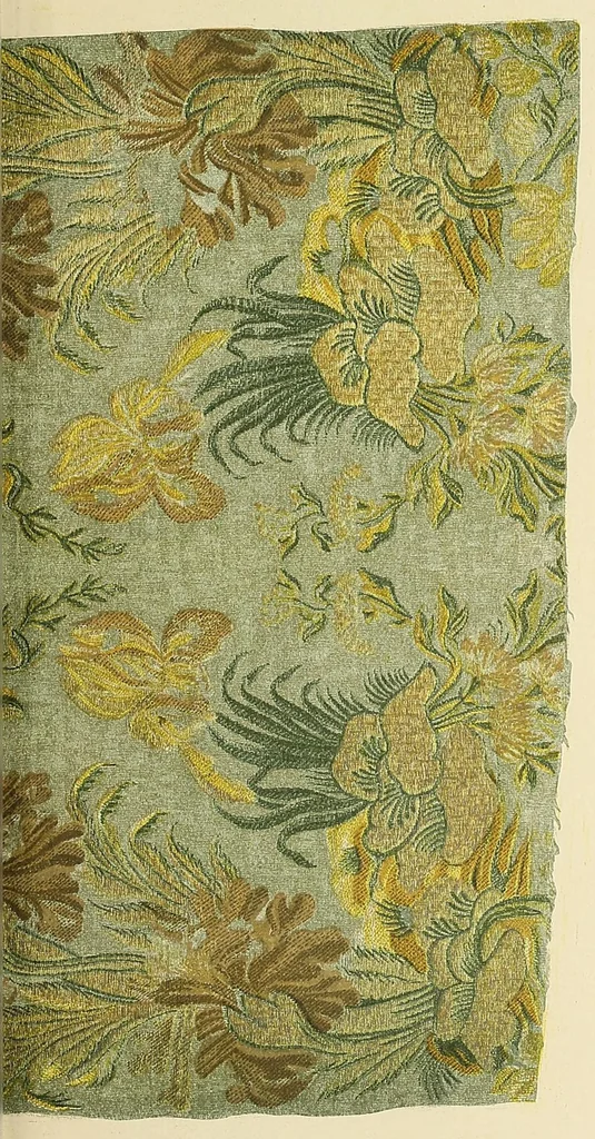 An illustration from Künstlerische Entwicklung der Weberei und Stickerei innerhalb des europäischen Kulturkreises vonder spätantiken Zeit bis zum Beginne des XIX. Jahrhundertes, mit Ausschluss der Volkskunst, 1904, leaf 109