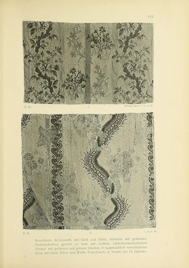 An illustration from Künstlerische Entwicklung der Weberei und Stickerei innerhalb des europäischen Kulturkreises vonder spätantiken Zeit bis zum Beginne des XIX. Jahrhundertes, mit Ausschluss der Volkskunst, 1904, leaf 169