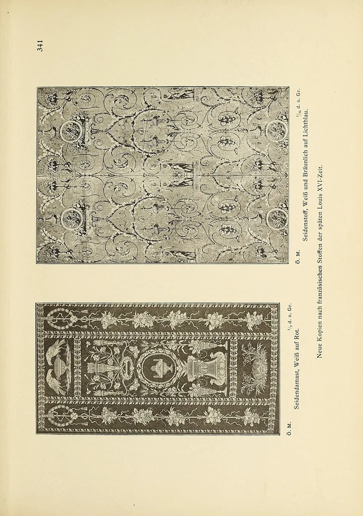 An illustration from Künstlerische Entwicklung der Weberei und Stickerei innerhalb des europäischen Kulturkreises vonder spätantiken Zeit bis zum Beginne des XIX. Jahrhundertes, mit Ausschluss der Volkskunst, 1904, leaf 189