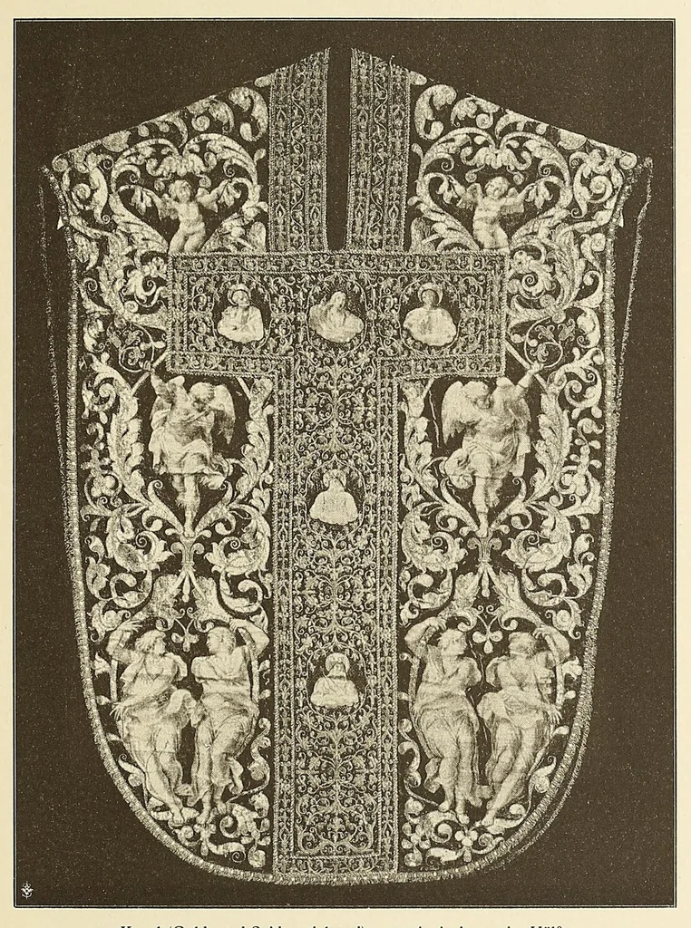 An illustration from Künstlerische Entwicklung der Weberei und Stickerei innerhalb des europäischen Kulturkreises vonder spätantiken Zeit bis zum Beginne des XIX. Jahrhundertes, mit Ausschluss der Volkskunst, 1904, leaf 73