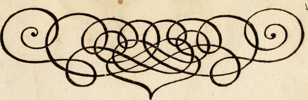 An illustration from Kunstrichtige Schreibart : allerhand Versalie[n] oder AnfangsBuchstabe[n] der teütschen, lateinischen und italianischen Schrifften aus unterschiedlichen Meistern der edlen Schreibkunst zusammen getragen, 1655, leaf 22