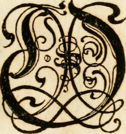 An illustration from Kunstrichtige Schreibart : allerhand Versalie[n] oder AnfangsBuchstabe[n] der teütschen, lateinischen und italianischen Schrifften aus unterschiedlichen Meistern der edlen Schreibkunst zusammen getragen, 1655, leaf 26