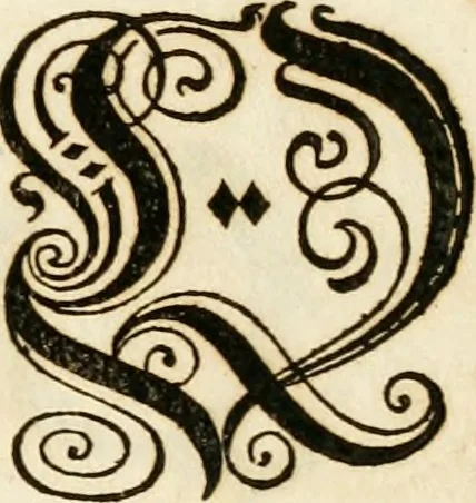 An illustration from Kunstrichtige Schreibart : allerhand Versalie[n] oder AnfangsBuchstabe[n] der teütschen, lateinischen und italianischen Schrifften aus unterschiedlichen Meistern der edlen Schreibkunst zusammen getragen, 1655, leaf 26