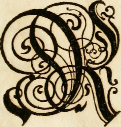 An illustration from Kunstrichtige Schreibart : allerhand Versalie[n] oder AnfangsBuchstabe[n] der teütschen, lateinischen und italianischen Schrifften aus unterschiedlichen Meistern der edlen Schreibkunst zusammen getragen, 1655, leaf 26