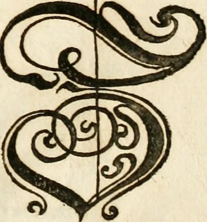 An illustration from Kunstrichtige Schreibart : allerhand Versalie[n] oder AnfangsBuchstabe[n] der teütschen, lateinischen und italianischen Schrifften aus unterschiedlichen Meistern der edlen Schreibkunst zusammen getragen, 1655, leaf 26