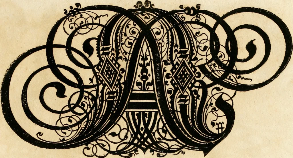 An illustration from Kunstrichtige Schreibart : allerhand Versalie[n] oder AnfangsBuchstabe[n] der teütschen, lateinischen und italianischen Schrifften aus unterschiedlichen Meistern der edlen Schreibkunst zusammen getragen, 1655, leaf 68