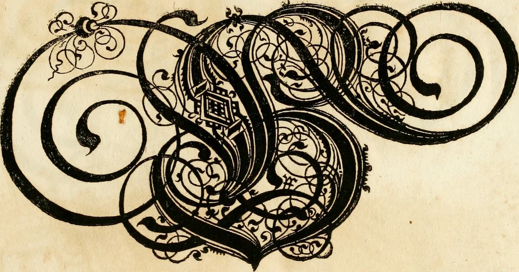 An illustration from Kunstrichtige Schreibart : allerhand Versalie[n] oder AnfangsBuchstabe[n] der teütschen, lateinischen und italianischen Schrifften aus unterschiedlichen Meistern der edlen Schreibkunst zusammen getragen, 1655, leaf 68
