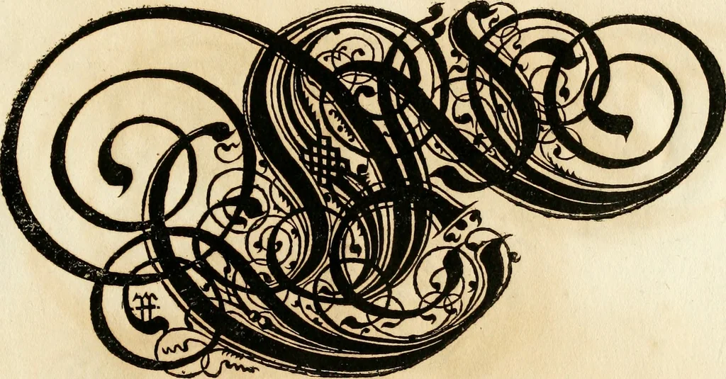 An illustration from Kunstrichtige Schreibart : allerhand Versalie[n] oder AnfangsBuchstabe[n] der teütschen, lateinischen und italianischen Schrifften aus unterschiedlichen Meistern der edlen Schreibkunst zusammen getragen, 1655, leaf 70