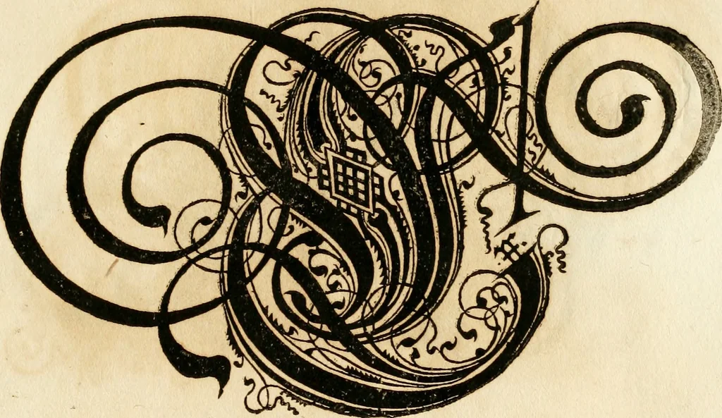 An illustration from Kunstrichtige Schreibart : allerhand Versalie[n] oder AnfangsBuchstabe[n] der teütschen, lateinischen und italianischen Schrifften aus unterschiedlichen Meistern der edlen Schreibkunst zusammen getragen, 1655, leaf 74