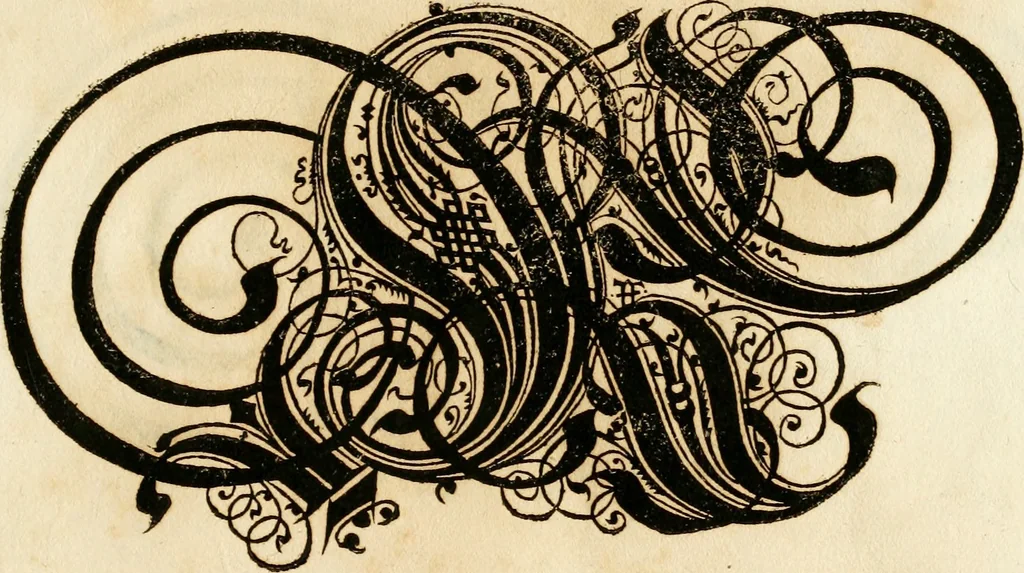 An illustration from Kunstrichtige Schreibart : allerhand Versalie[n] oder AnfangsBuchstabe[n] der teütschen, lateinischen und italianischen Schrifften aus unterschiedlichen Meistern der edlen Schreibkunst zusammen getragen, 1655, leaf 78