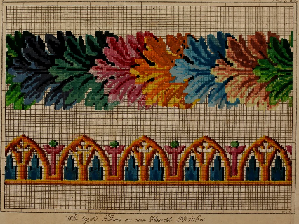 An illustration from Kunst-und Fleiss-übende Nadel-Ergötzungen; oder, neu erfundenes Neh-und Stick-Buch. Worin dem, solche schöne wissenschafftliebendem Frauenzimmer, allerhand, zu vielen Sachen anständige, Muster und Risse, nach der neuesten Façon, zu deren nützlichen Bedienung, 1730, leaf 10