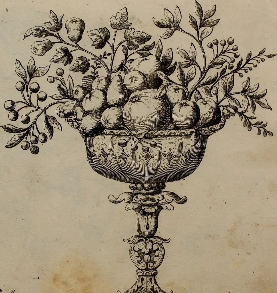 An illustration from Kunst-und Fleiss-übende Nadel-Ergötzungen; oder, neu erfundenes Neh-und Stick-Buch. Worin dem, solche schöne wissenschafftliebendem Frauenzimmer, allerhand, zu vielen Sachen anständige, Muster und Risse, nach der neuesten Façon, zu deren nützlichen Bedienung, 1730, leaf 58