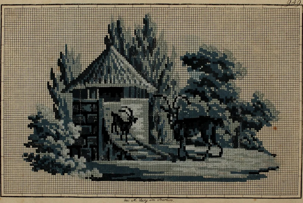 An illustration from Kunst-und Fleiss-übende Nadel-Ergötzungen; oder, neu erfundenes Neh-und Stick-Buch. Worin dem, solche schöne wissenschafftliebendem Frauenzimmer, allerhand, zu vielen Sachen anständige, Muster und Risse, nach der neuesten Façon, zu deren nützlichen Bedienung, 1730, leaf 8