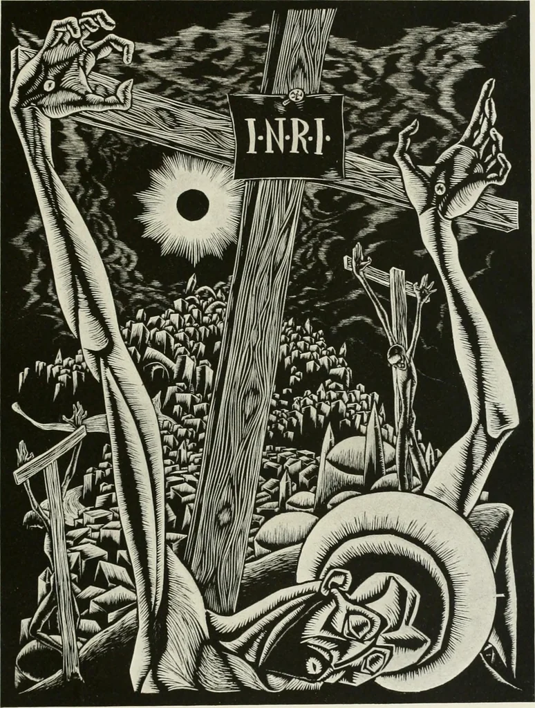 An illustration from Kunst und Religion; ein Versuch über die Möglichkeit neuer religiöser Kunst, 1919, leaf 138