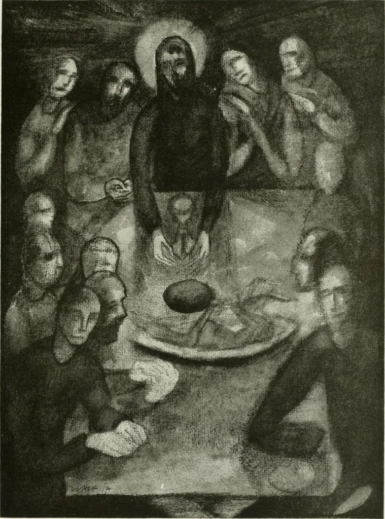 An illustration from Kunst und Religion; ein Versuch über die Möglichkeit neuer religiöser Kunst, 1919, leaf 144