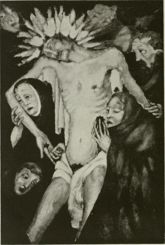 An illustration from Kunst und Religion; ein Versuch über die Möglichkeit neuer religiöser Kunst, 1919, leaf 151