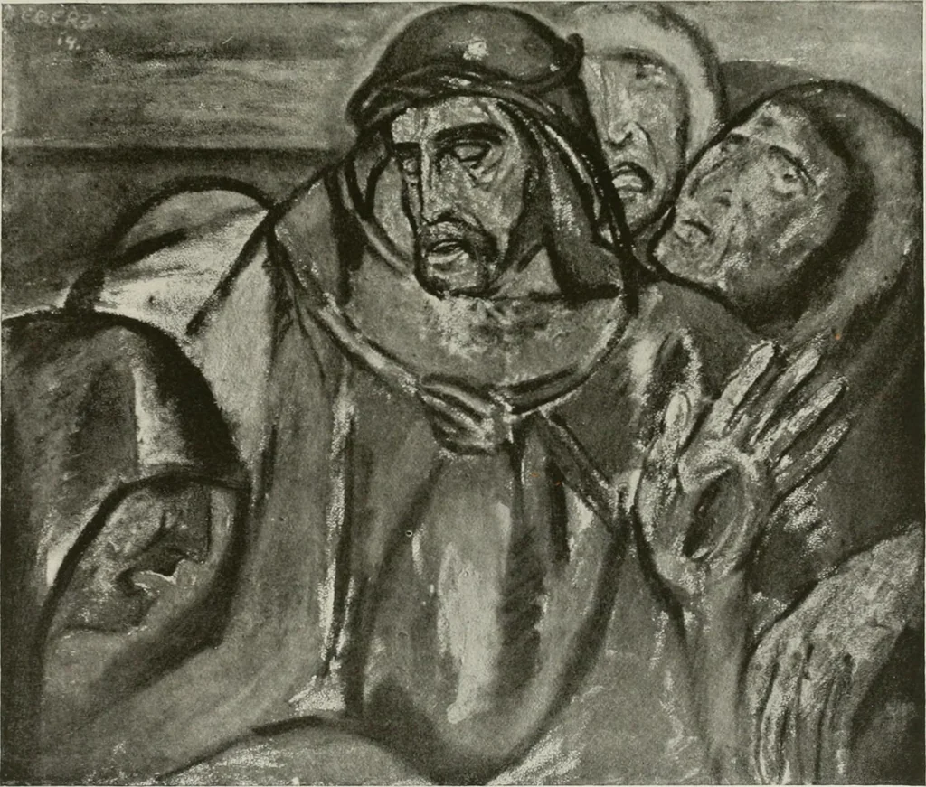 An illustration from Kunst und Religion; ein Versuch über die Möglichkeit neuer religiöser Kunst, 1919, leaf 153