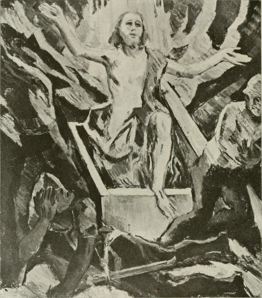 An illustration from Kunst und Religion; ein Versuch über die Möglichkeit neuer religiöser Kunst, 1919, leaf 157