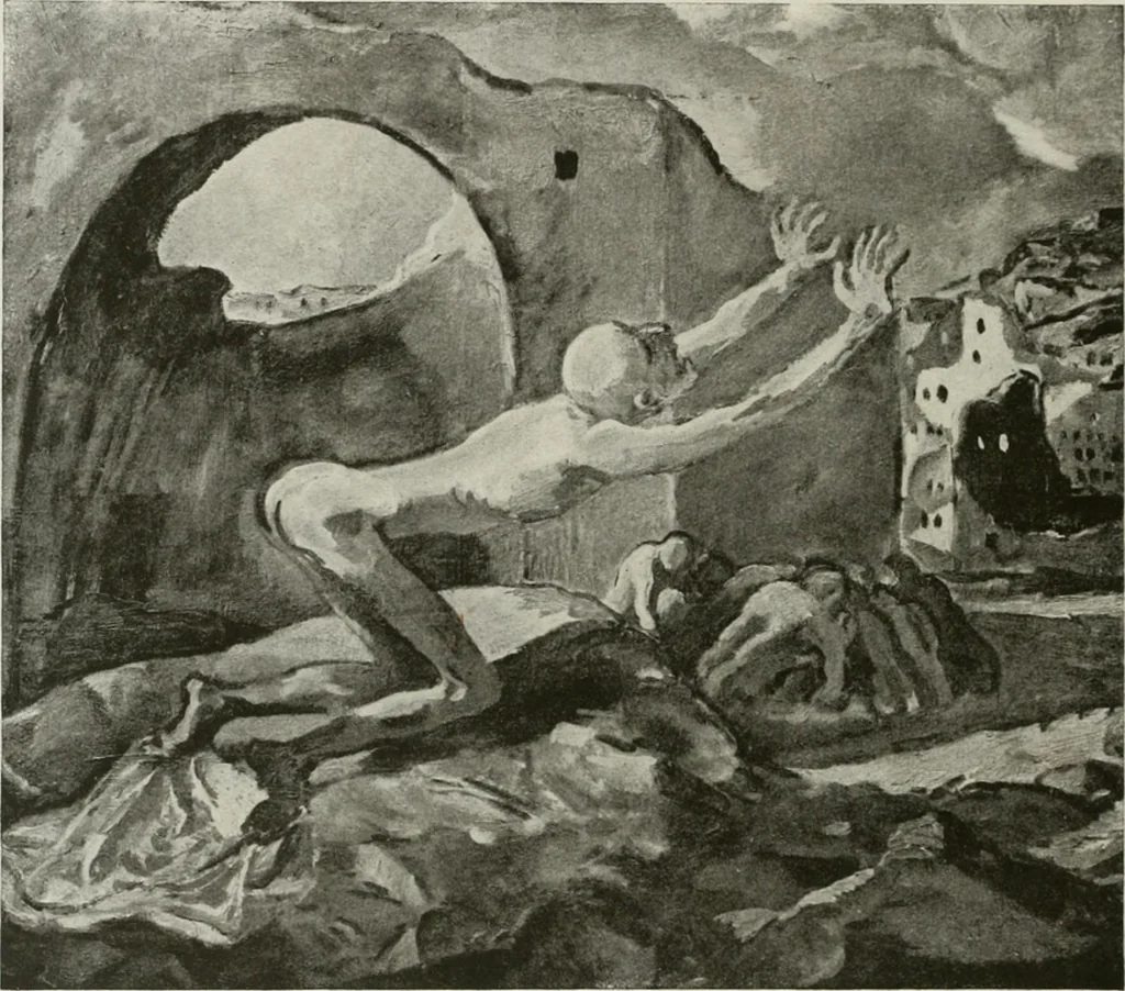 An illustration from Kunst und Religion; ein Versuch über die Möglichkeit neuer religiöser Kunst, 1919, leaf 159