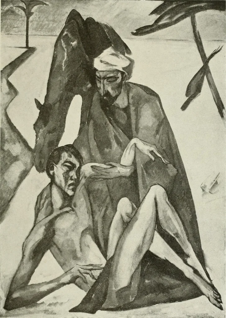 An illustration from Kunst und Religion; ein Versuch über die Möglichkeit neuer religiöser Kunst, 1919, leaf 172