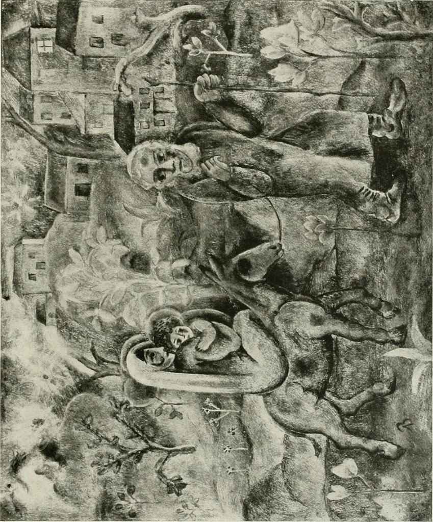 An illustration from Kunst und Religion; ein Versuch über die Möglichkeit neuer religiöser Kunst, 1919, leaf 196