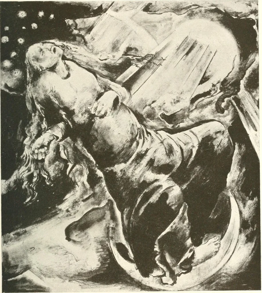 An illustration from Kunst und Religion : ein Versuch über die Möglichkeit neuer religiöser Kunst, 1919, leaf 166