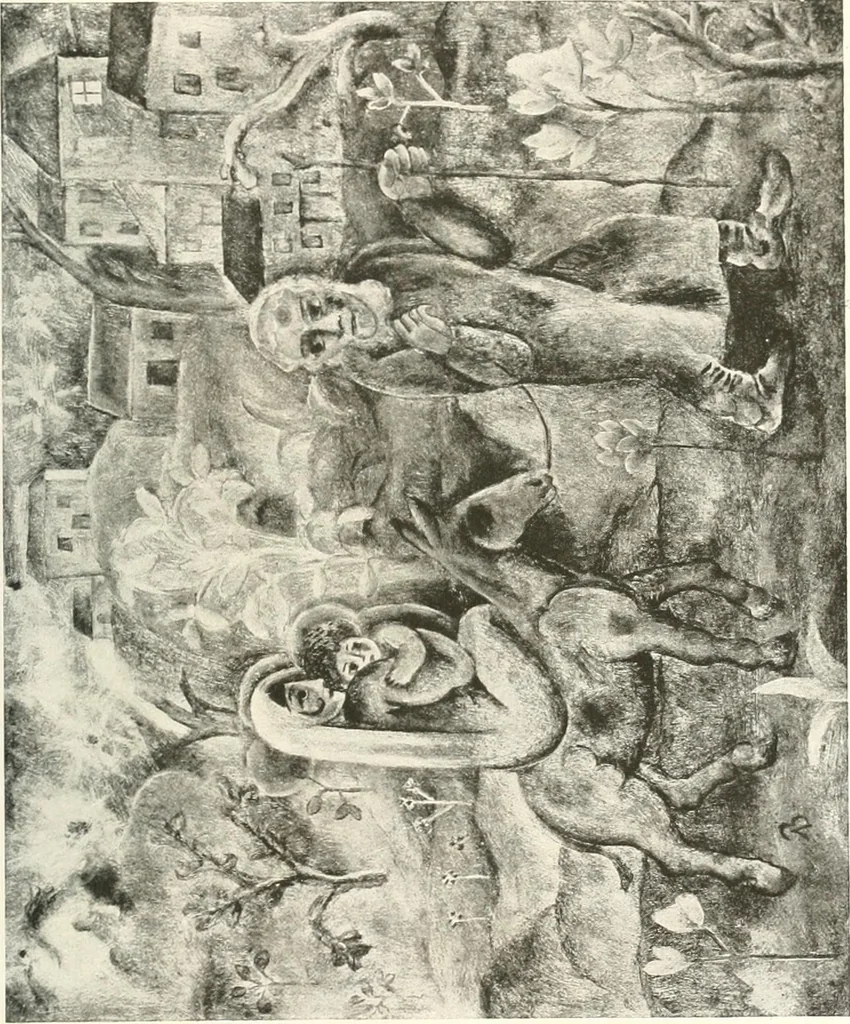 An illustration from Kunst und Religion : ein Versuch über die Möglichkeit neuer religiöser Kunst, 1919, leaf 198