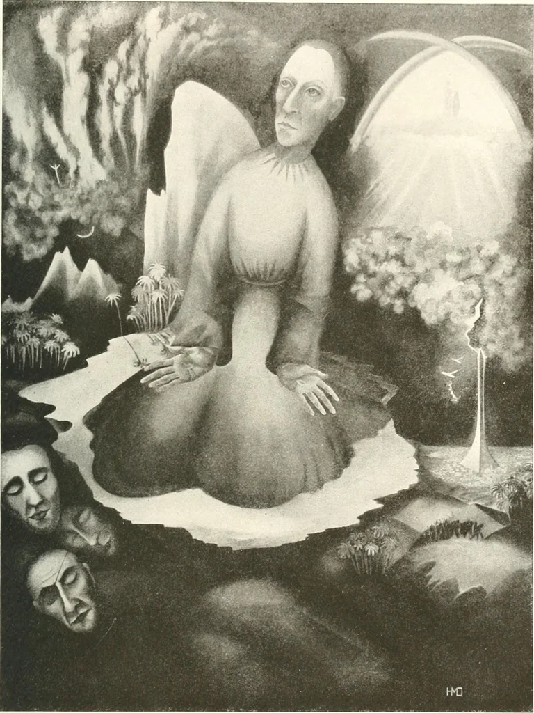 An illustration from Kunst und Religion : ein Versuch über die Möglichkeit neuer religiöser Kunst, 1919, leaf 200