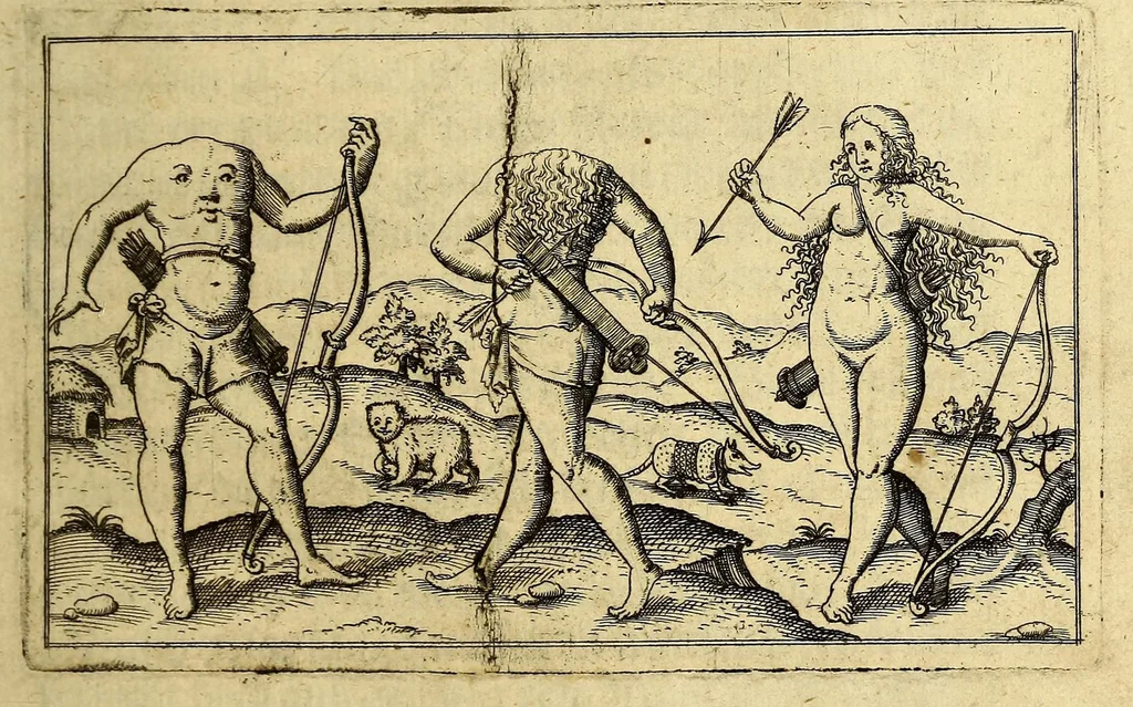 An illustration from Kurtze wunderbare Beschreibung, dess Goldreichen Königreichs Guianae in America oder newen Welt, vnder der Linea Aequinoctiali gelegen: so neulich Anno 1594. 1595. vnd 1596. von dem wolgebornen Herrn, Herrn Walthero Ralegh einem englischen Ritter, besucht worden: : erstlich auss befehl seiner Gnaden in zweyen Büchlein beschrieben, daraus Iodocus Hondius, ein schöne Land Taffel, mit einer niderländischen Erklärung gemacht. Jetzt aber ins Hochteutsch gebracht, vnd auss vnterschiedlichen Authoribus erkläret, 1601, leaf 7