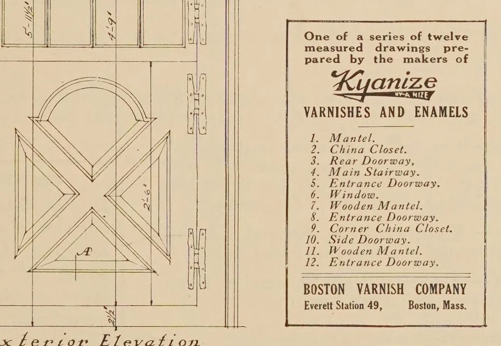 An illustration from Kyanize white enamel : series of measured drawings, 1920, leaf 3