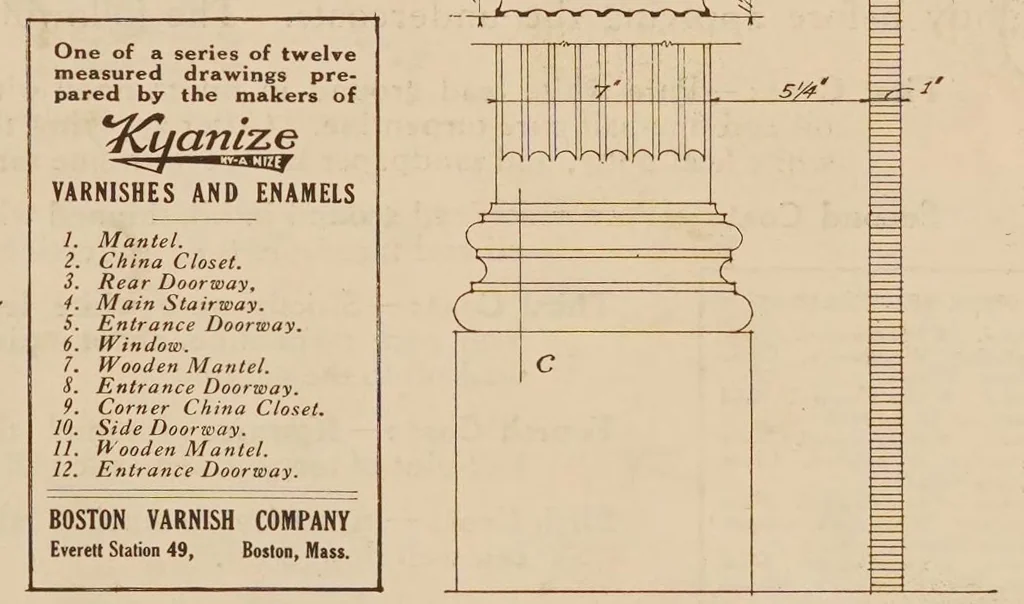 An illustration from Kyanize white enamel : series of measured drawings, 1920, leaf 9