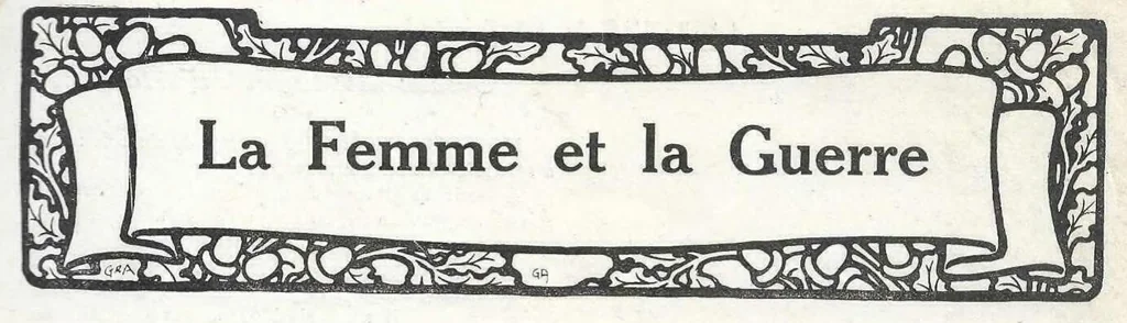 An illustration from La Femme et La Guerre, 1914, leaf 1