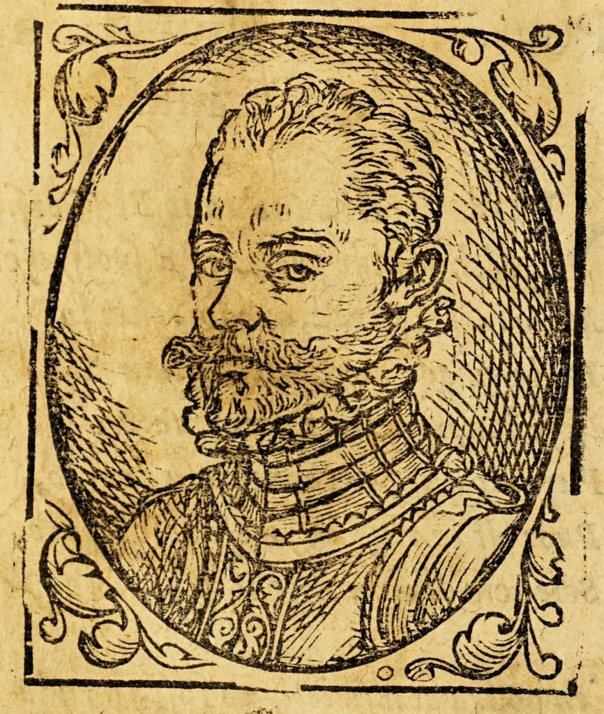An illustration from La Araucana de don Alonso de Ercilla y Çuñiga, 1574, leaf 30