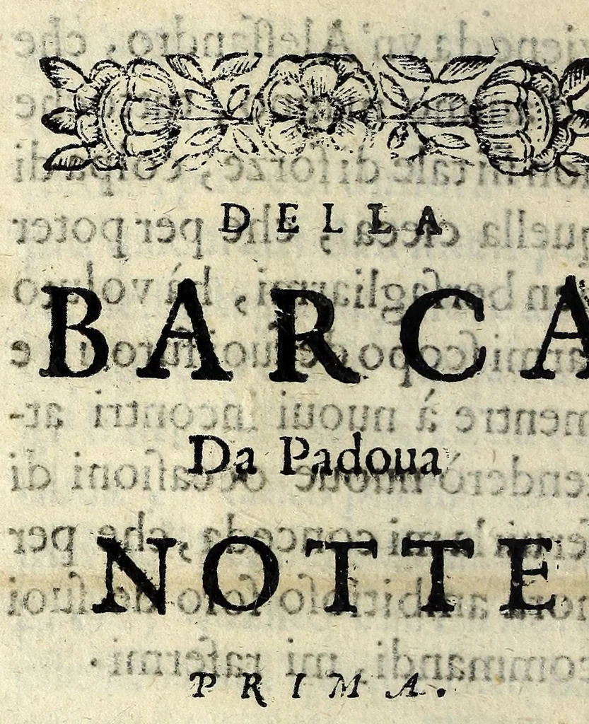An illustration from La barca da Padoua : ove si raccontano da passaggieri fauole, motti, sentenze, burle : con noua aggionta, 1663, leaf 16