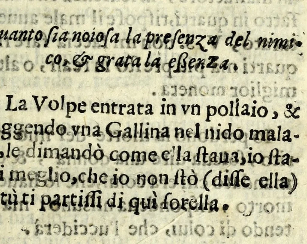 An illustration from La barca da Padoua : ove si raccontano da passaggieri fauole, motti, sentenze, burle : con noua aggionta, 1663, leaf 55