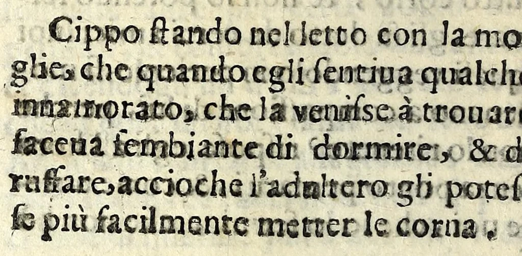 An illustration from La barca da Padoua : ove si raccontano da passaggieri fauole, motti, sentenze, burle : con noua aggionta, 1663, leaf 98