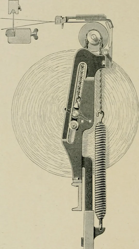 An illustration from Labor-saving looms : a brief treatise on plain weaving and the recent improvements in that line, with special reference to the Northrop looms manufactured by Draper Company, Hopedale, Mass., U.S.A, 1905, leaf 107