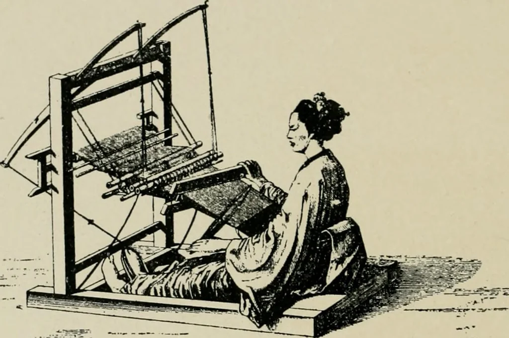 An illustration from Labor-saving looms : a brief treatise on plain weaving and the recent improvements in that line, with special reference to the Northrop looms manufactured by Draper Company, Hopedale, Mass., U.S.A, 1905, leaf 15
