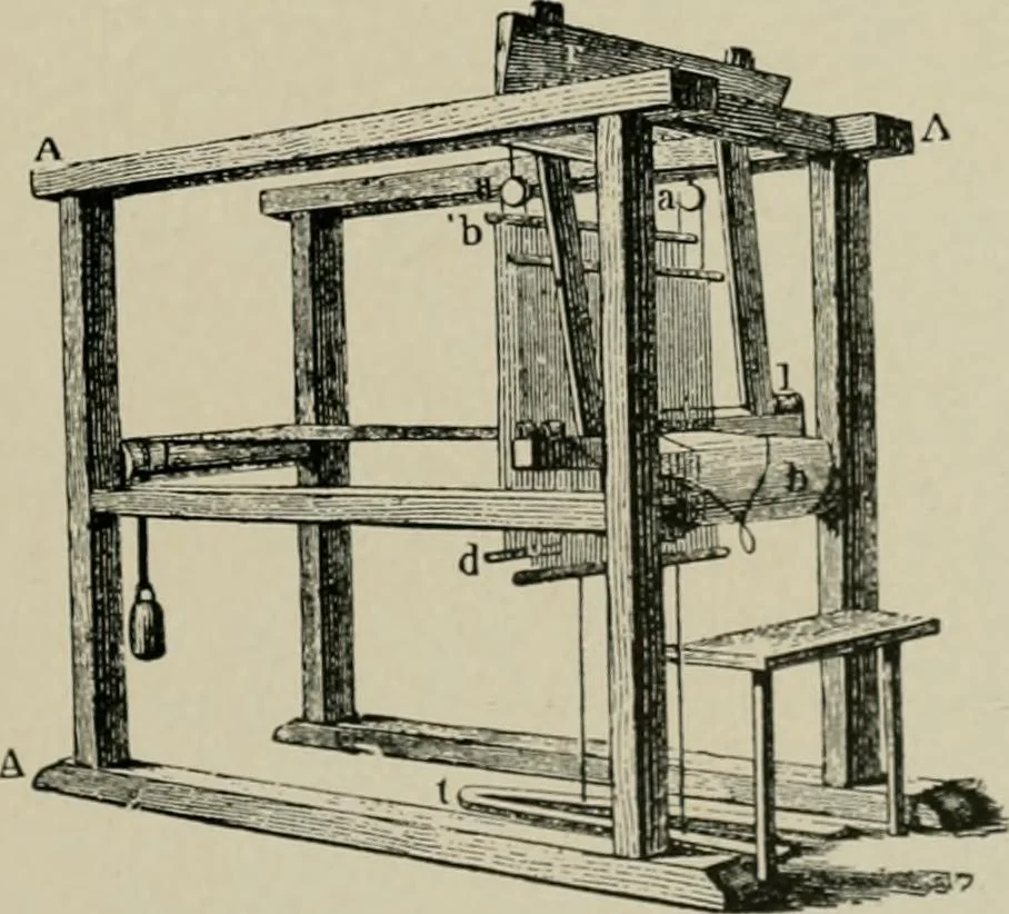 An illustration from Labor-saving looms : a brief treatise on plain weaving and the recent improvements in that line, with special reference to the Northrop looms manufactured by Draper Company, Hopedale, Mass., U.S.A, 1905, leaf 16