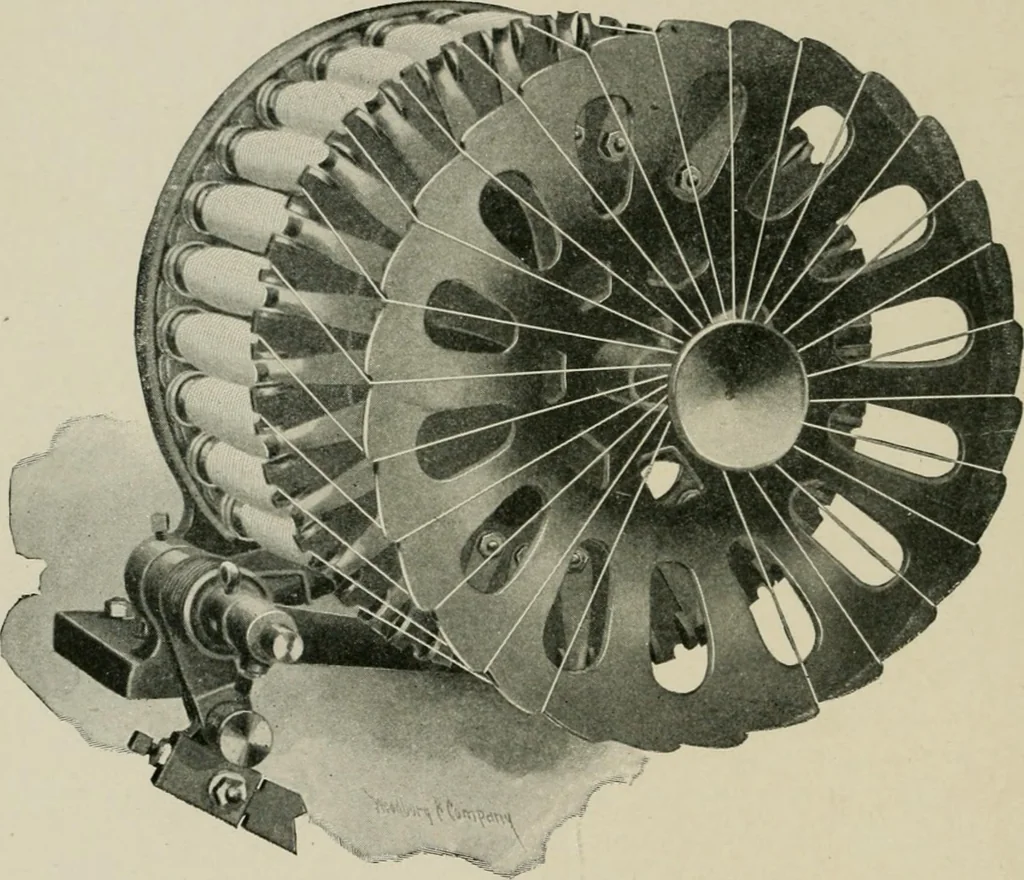 An illustration from Labor-saving looms : a brief treatise on plain weaving and the recent improvements in that line, with special reference to the Northrop looms manufactured by Draper Company, Hopedale, Mass., U.S.A, 1905, leaf 49