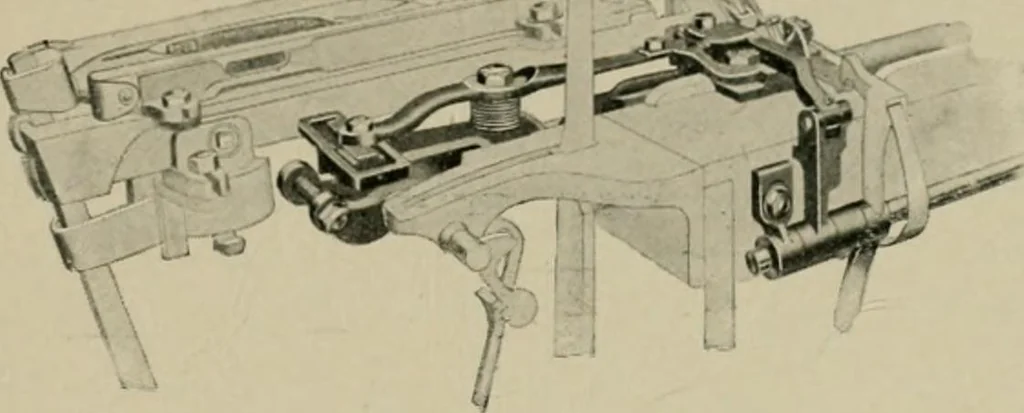 An illustration from Labor-saving looms : a brief treatise on plain weaving and the recent improvements in that line, with special reference to the Northrop looms manufactured by Draper Company, Hopedale, Mass., U.S.A, 1905, leaf 74